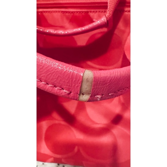 Coach Signature C Pink Nylon Shoulder Bag Convertible Strap12x16x6 preloved - Picture 11 of 13